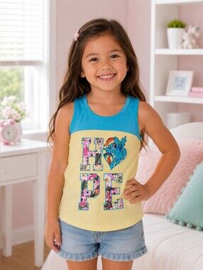 My Little Pony Rainbow Dash Hope Tank Top Girls XS 4/5 NWT Hasbro 2015 Blue